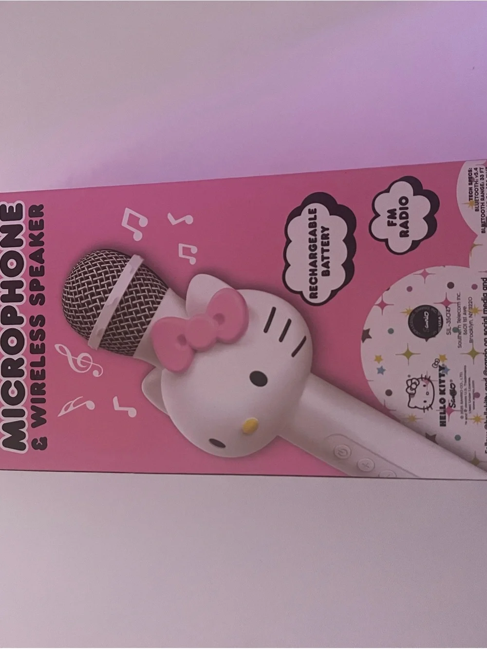 New Hello Kitty White and Pink Bluetooth Karaoke Microphone